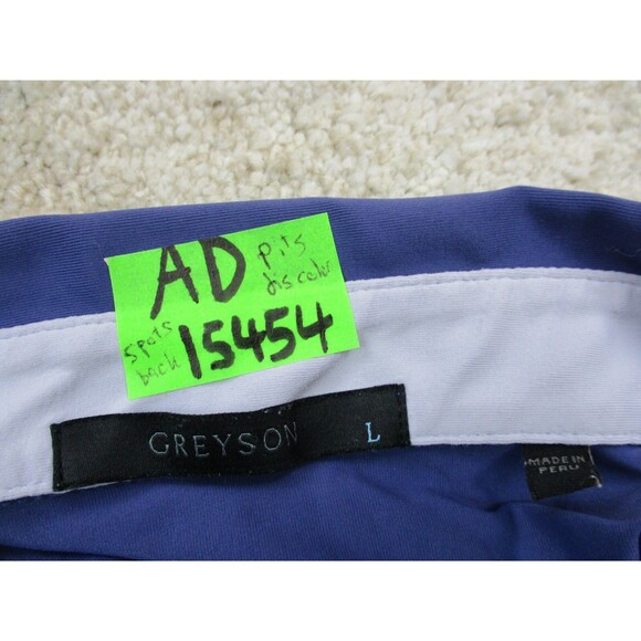 Greyson Polo Shirt Mens Large Blue Performance Stretch Preppy Golfer Golf * - Picture 16 of 16